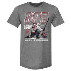 NHL Alexander Ovechkin Washington Capitals 500 Level NHL All-Time Leading Goal Scorer Tri-Blend Grunge T-Shirt - Gray