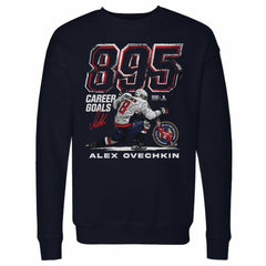 NHL Alexander Ovechkin Washington Capitals 500 Level NHL All-Time Leading Goal Scorer Grunge Pullover Sweatshirt - Navy