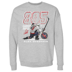 NHL Alexander Ovechkin Washington Capitals 500 Level NHL All-Time Leading Goal Scorer Grunge Pullover Sweatshirt - Heather Gray