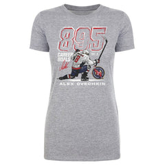 NHL Alexander Ovechkin Washington Capitals 500 Level Women's NHL All-Time Leading Goal Scorer Grunge T-Shirt - Heather Gray