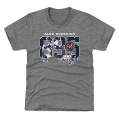 NHL Alexander Ovechkin Washington Capitals 500 Level Youth NHL All-Time Leading Goal Scorer Overlay T-Shirt - Gray