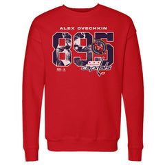 NHL Alexander Ovechkin Washington Capitals 500 Level NHL All-Time Leading Goal Scorer Overlay Pullover Sweatshirt - Red