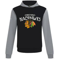 NHL Chicago Blackhawks Levelwear Ultimate Mission Pullover Hoodie - Black/Gray