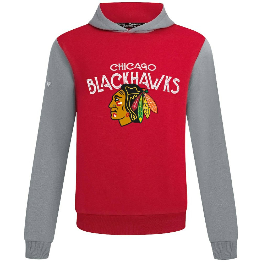 NHL Chicago Blackhawks Levelwear Ultimate Mission Pullover Hoodie - Red/Gray