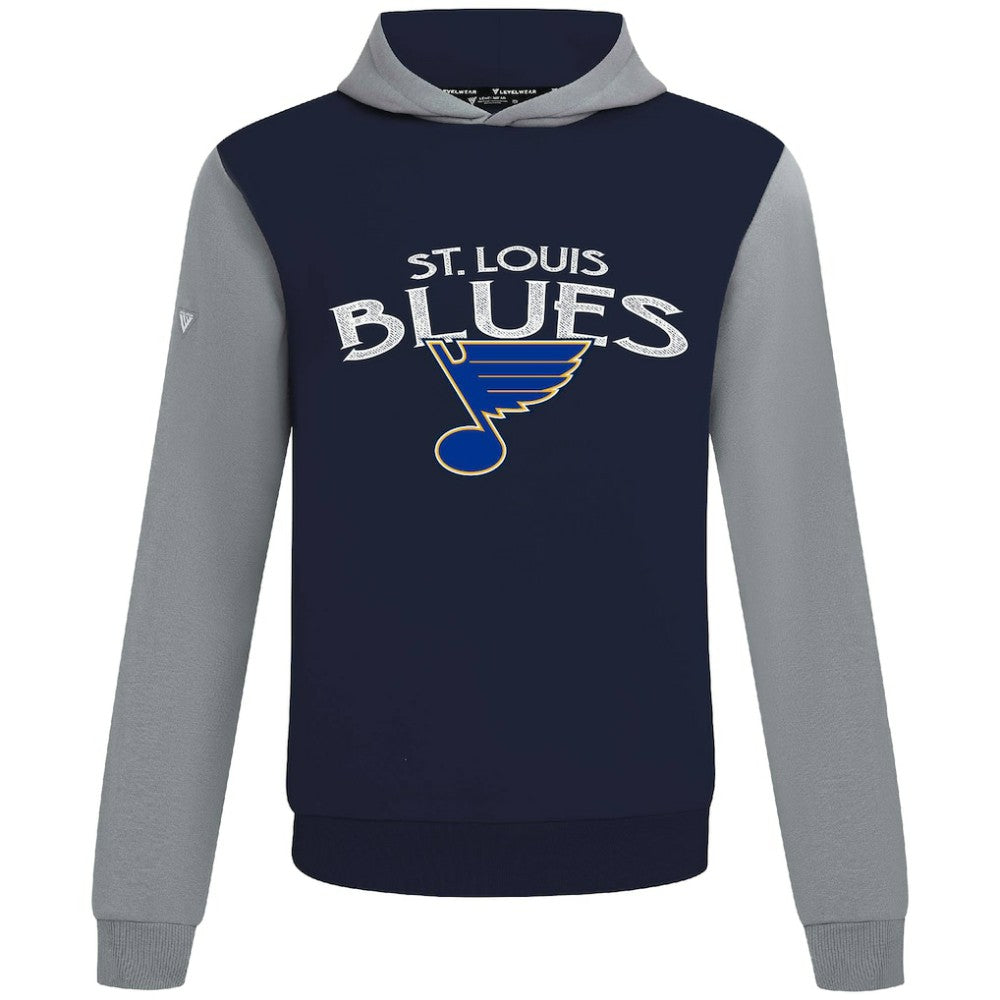 NHL St. Louis Blues Levelwear Ultimate Mission Pullover Hoodie - Navy/Gray