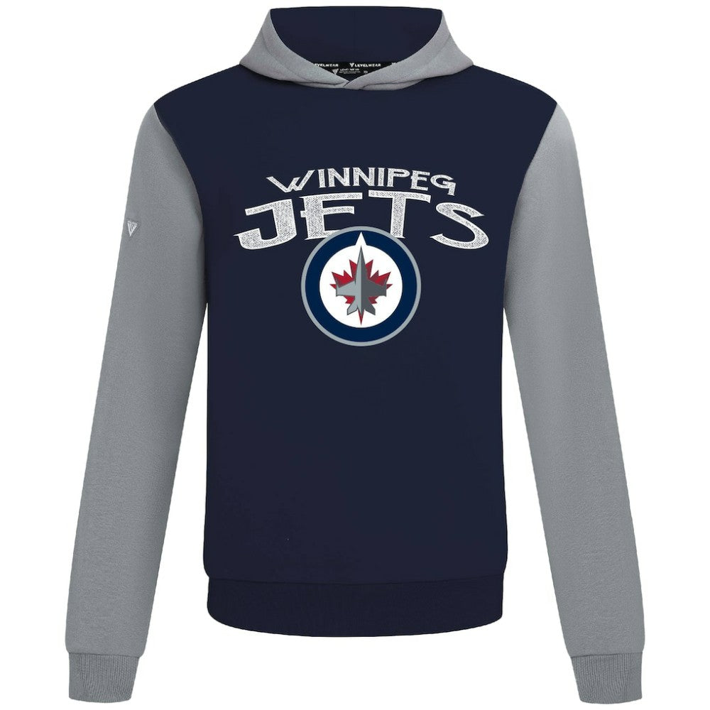 NHL Winnipeg Jets Levelwear Ultimate Mission Pullover Hoodie - Navy/Gray