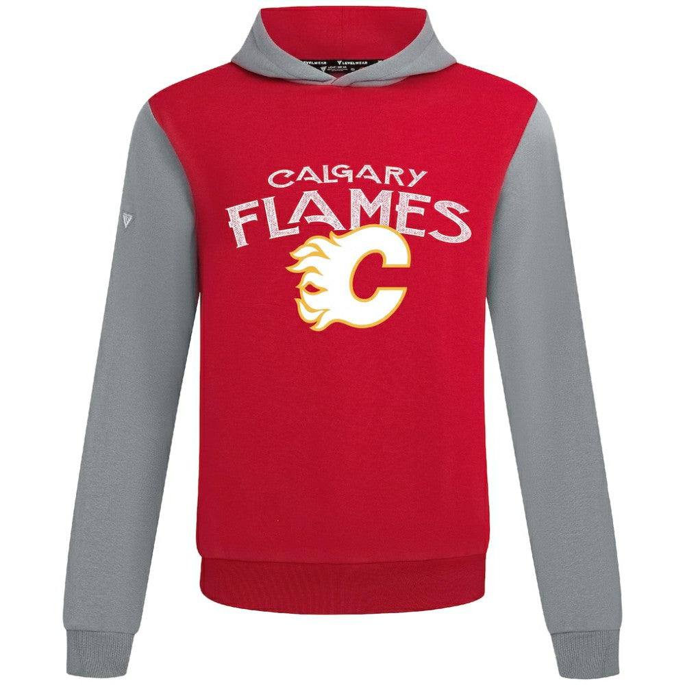 NHL Calgary Flames Levelwear Ultimate Mission Pullover Hoodie - Red/Gray