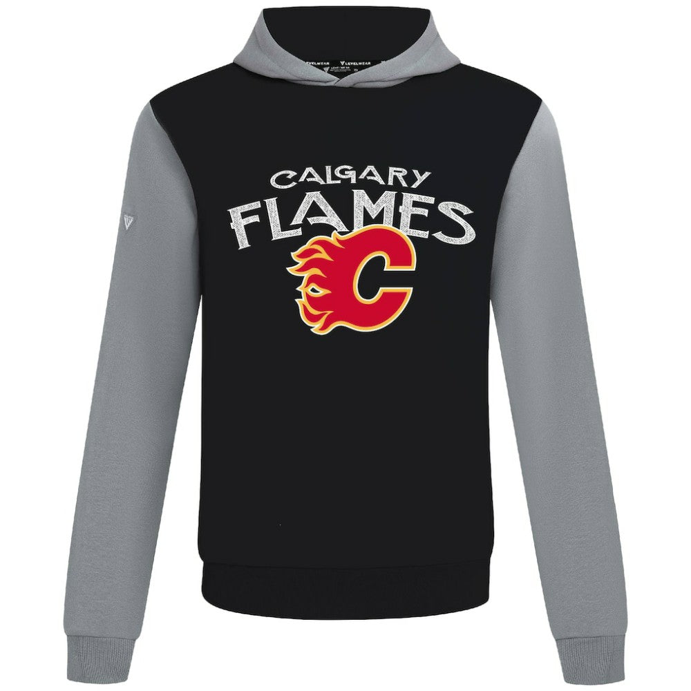 NHL Calgary Flames Levelwear Ultimate Mission Pullover Hoodie - Black/Gray