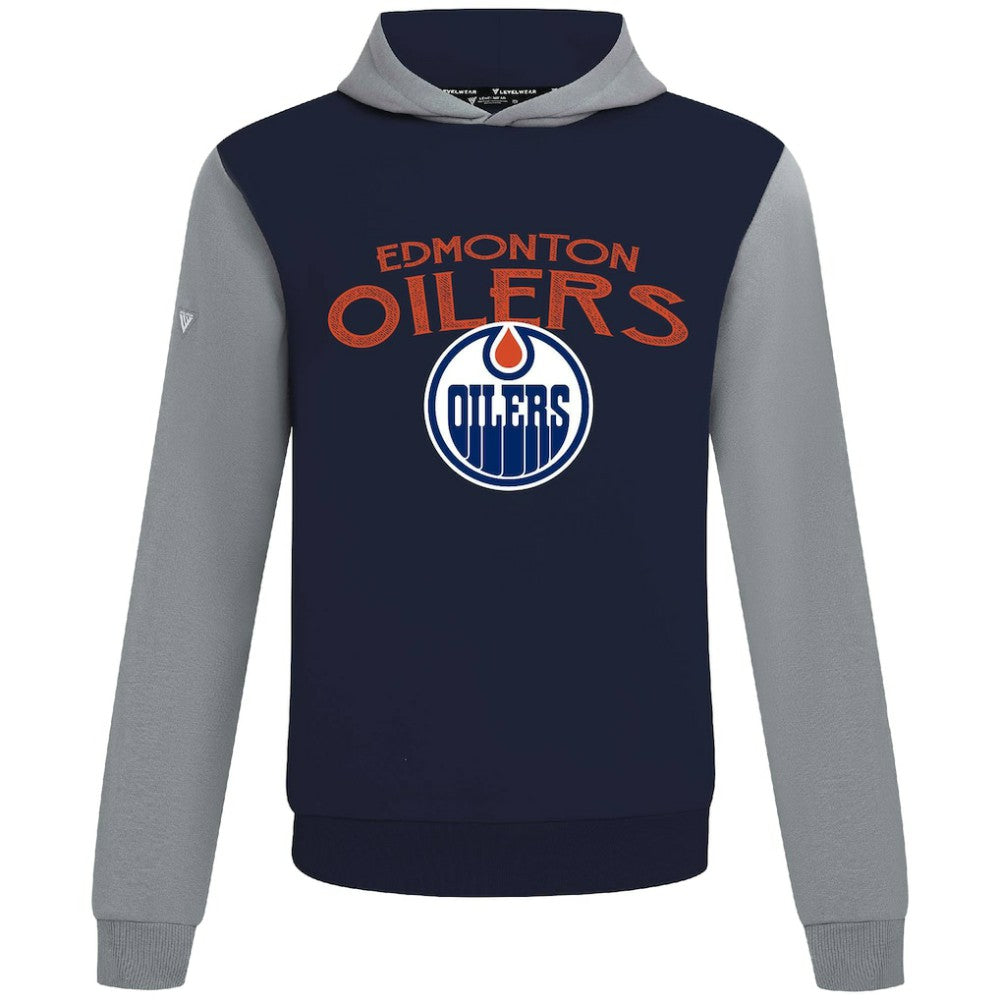 NHL Edmonton Oilers Levelwear Ultimate Mission Pullover Hoodie - Navy/Gray