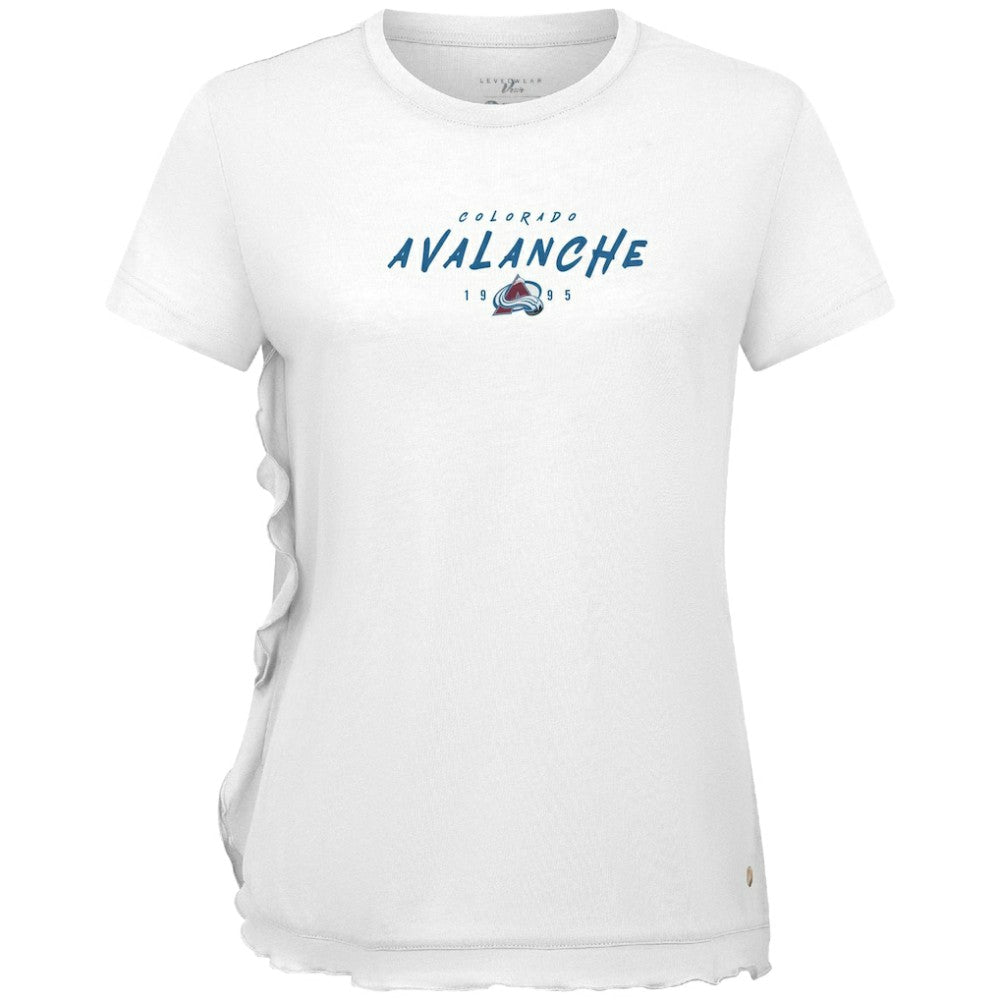 NHL Colorado Avalanche Levelwear Women's Airflow Scratched T-Shirt - White