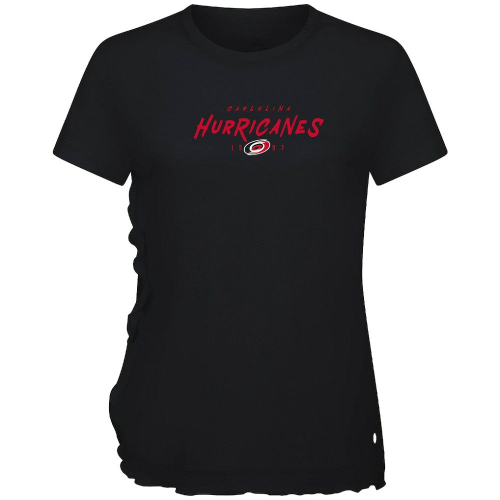 NHL Carolina Hurricanes Levelwear Women's Airflow Scratched T-Shirt - Black