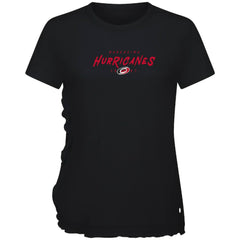 NHL Carolina Hurricanes Levelwear Women's Airflow Scratched T-Shirt - Black