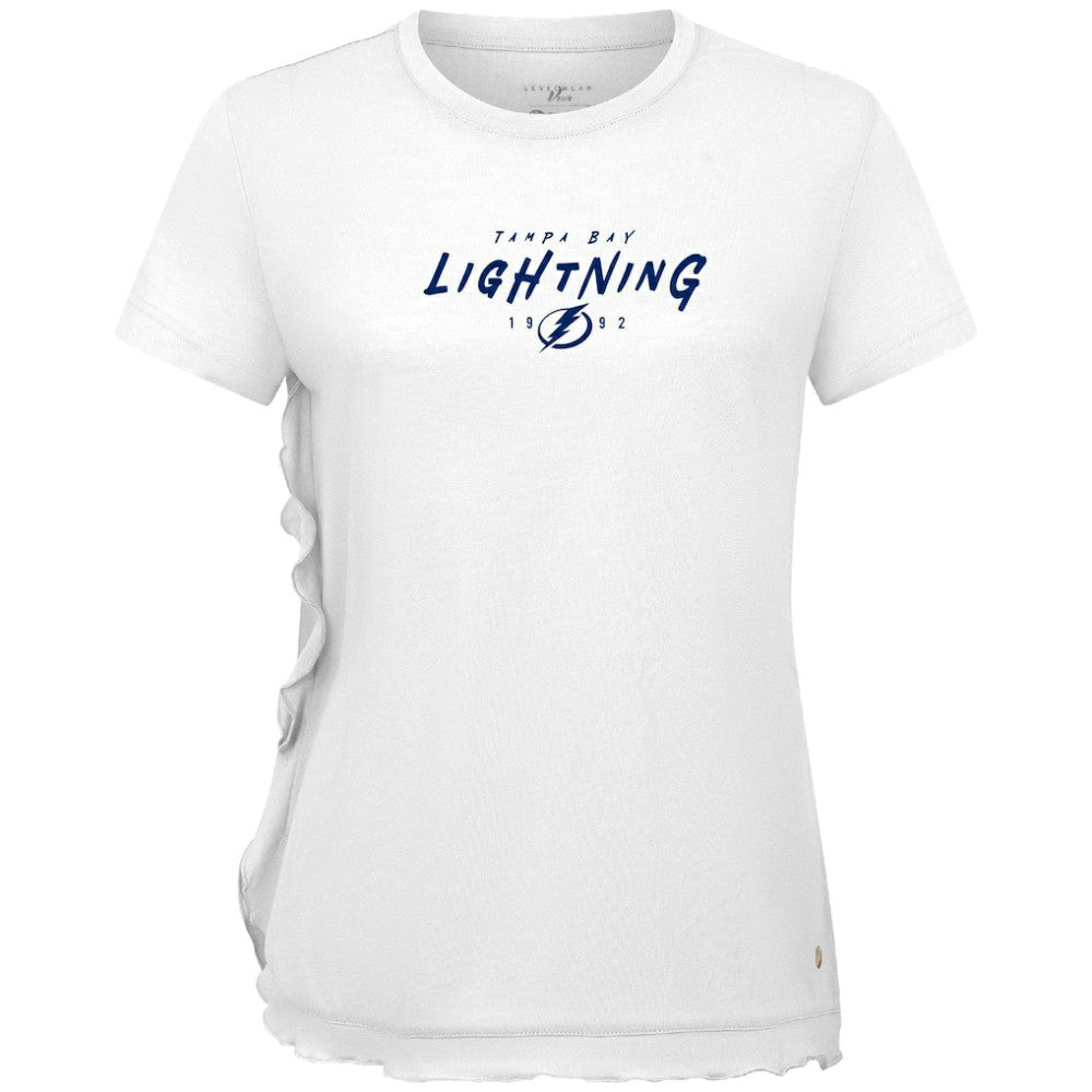 NHL Tampa Bay Lightning Levelwear Women's Airflow Scratched T-Shirt - White