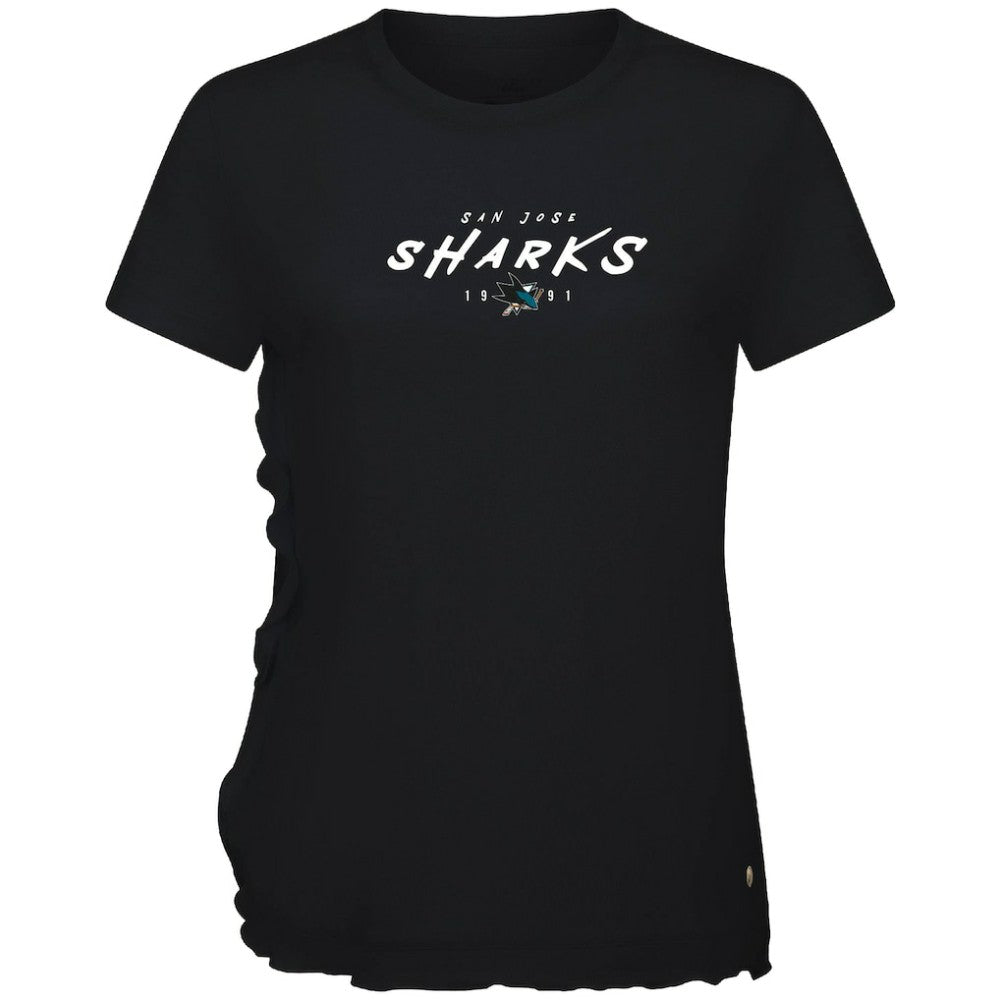 NHL San Jose Sharks Levelwear Women's Airflow Scratched T-Shirt - Black