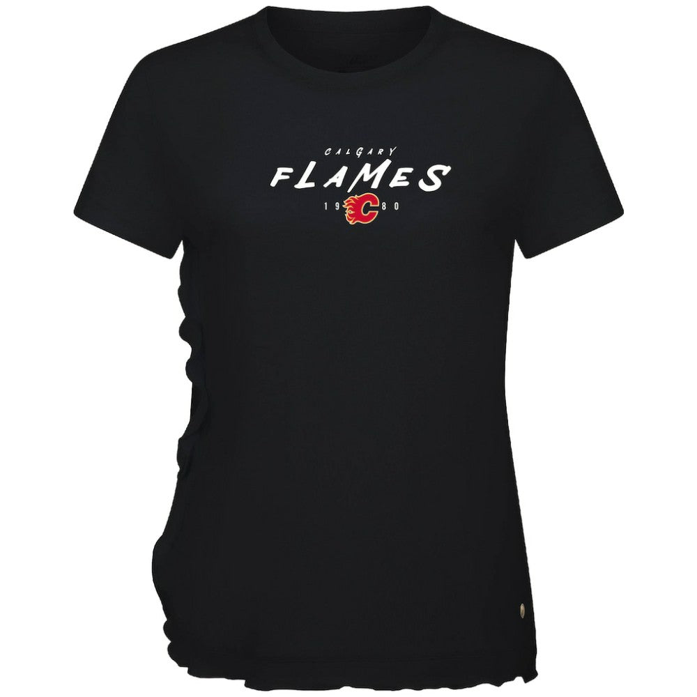NHL Calgary Flames Levelwear Women's Airflow Scratched T-Shirt - Black