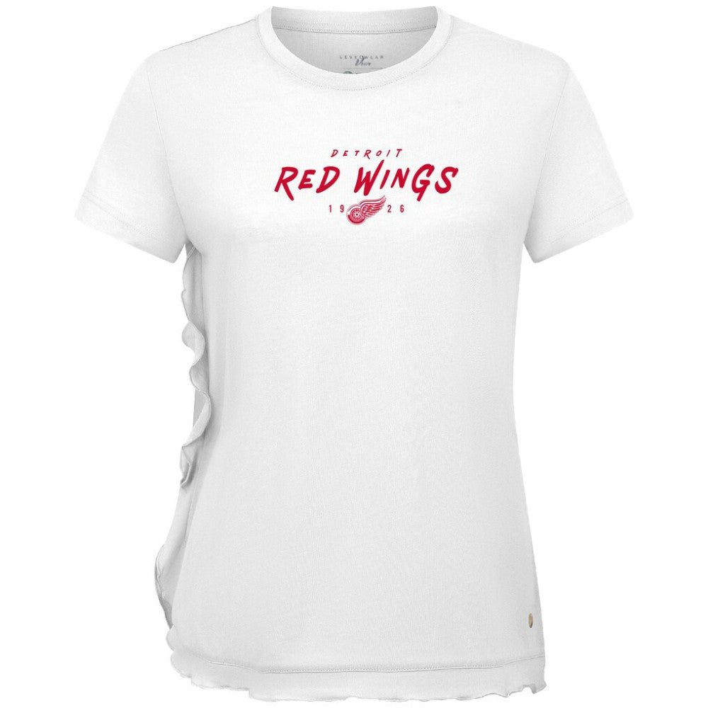 NHL Detroit Red Wings Levelwear Women's Airflow Scratched T-Shirt - White