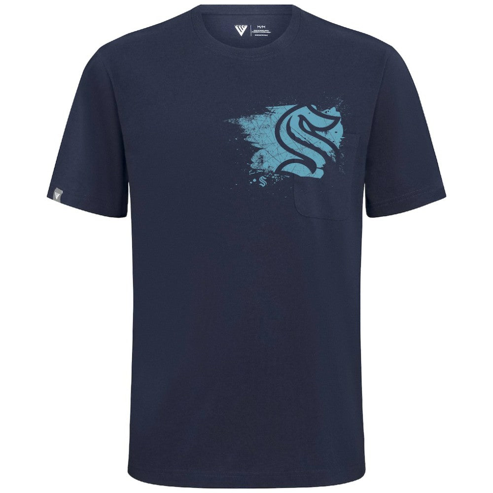 NHL Seattle Kraken Levelwear Focal Blasted T-Shirt - Deep Sea Blue