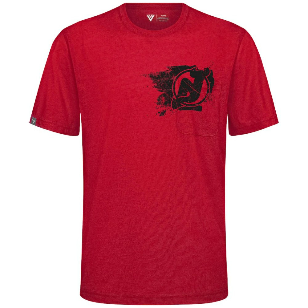 NHL New Jersey Devils Levelwear Focal Blasted T-Shirt - Red