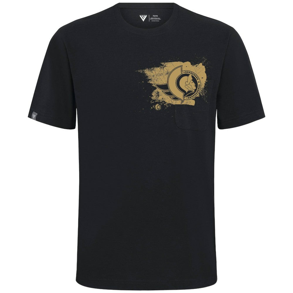 NHL Ottawa Senators Levelwear Focal Blasted T-Shirt - Black