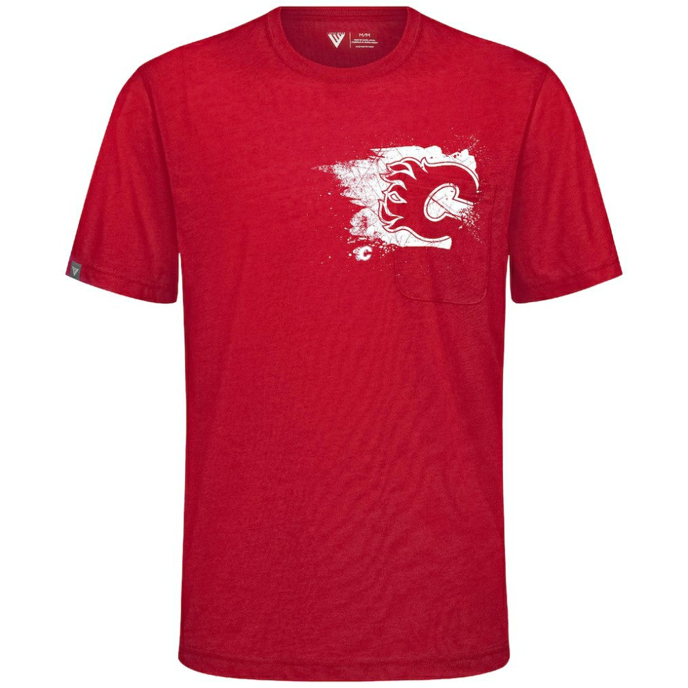 NHL Calgary Flames Levelwear Focal Blasted T-Shirt - Red