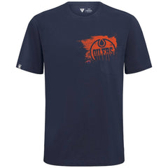 NHL Edmonton Oilers Levelwear Focal Blasted T-Shirt - Navy