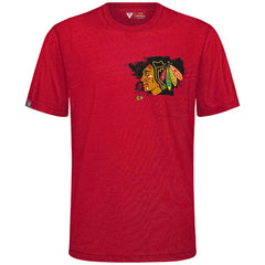 NHL Chicago Blackhawks Levelwear Focal Blasted T-Shirt - Red