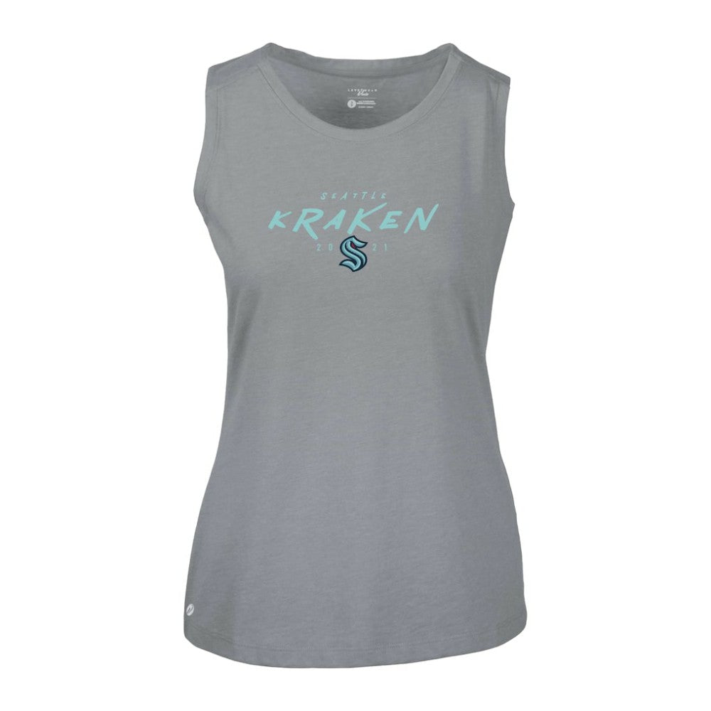 NHL Seattle Kraken Levelwear Women's Macy Scratched Tank Top - Gray