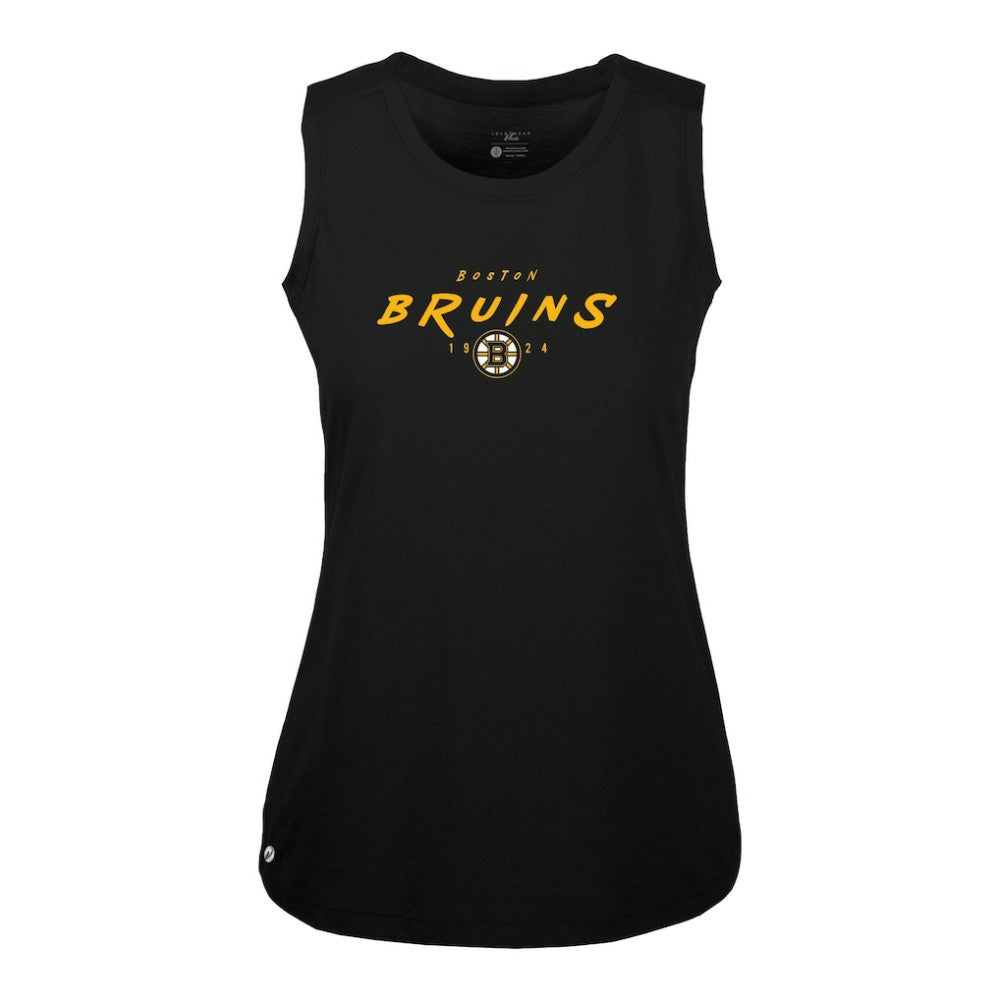 NHL Boston Bruins Levelwear Women's Macy Scratched Tank Top - Black
