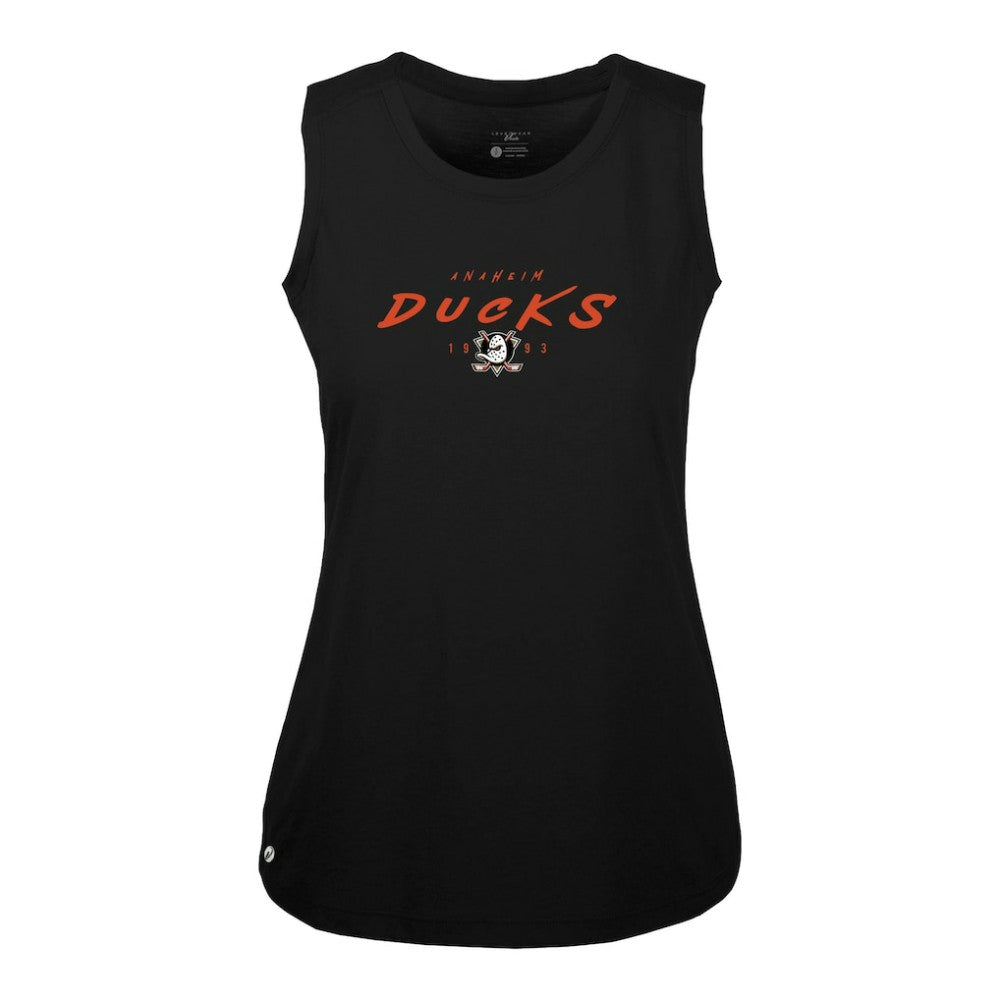 NHL Anaheim Ducks Levelwear Women's Macy Scratched Tank Top - Black