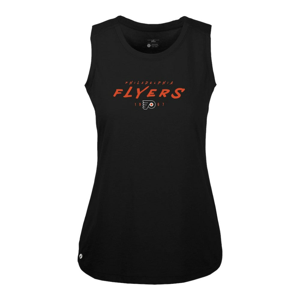 NHL Philadelphia Flyers Levelwear Women's Macy Scratched Tank Top - Black