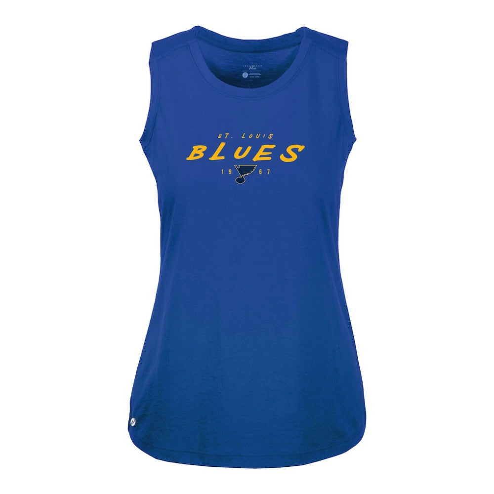 NHL St. Louis Blues Levelwear Women's Macy Scratched Tank Top - Royal