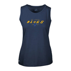 NHL St. Louis Blues Levelwear Women's Macy Scratched Tank Top - Navy