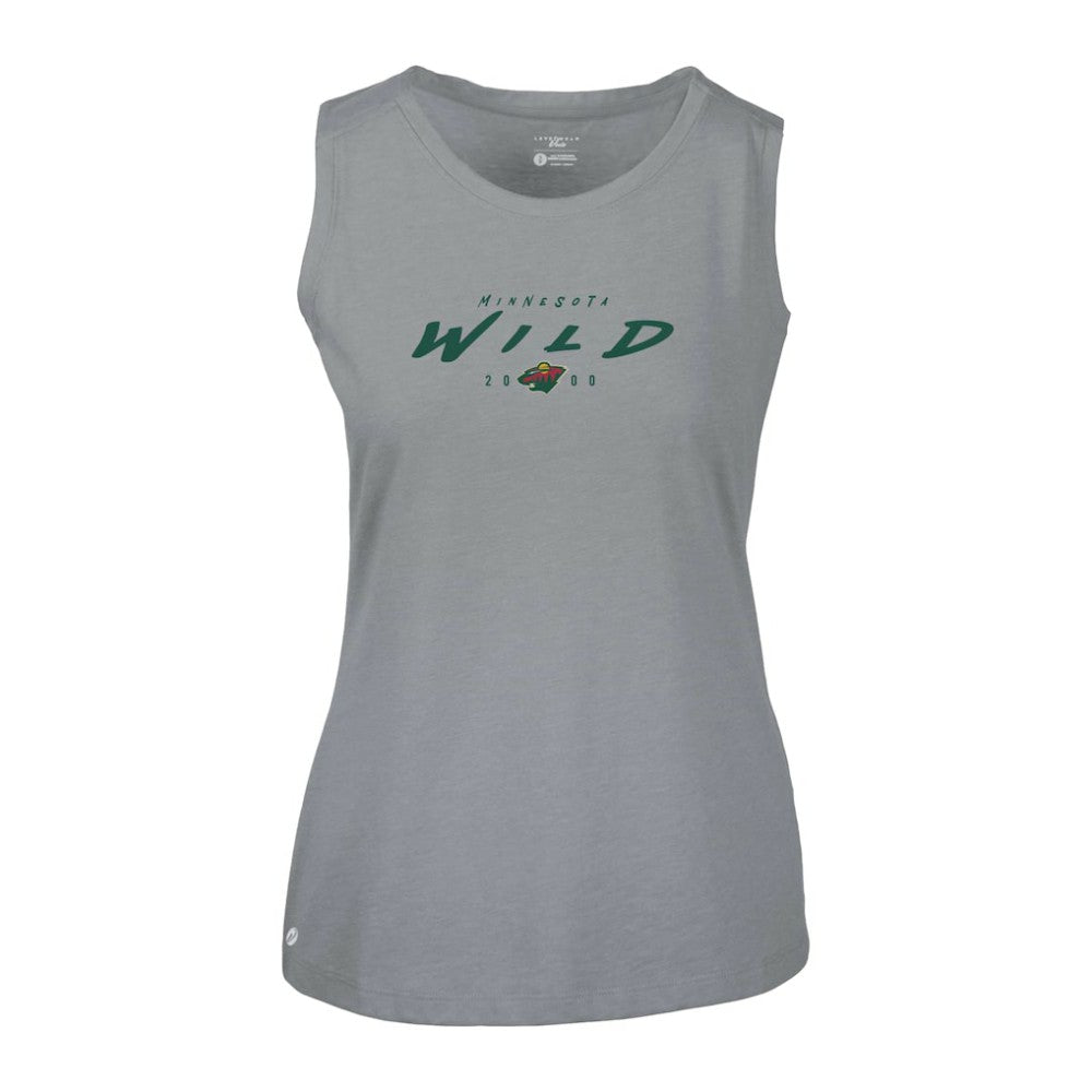 NHL Minnesota Wild Levelwear Women's Macy Scratched Tank Top - Gray