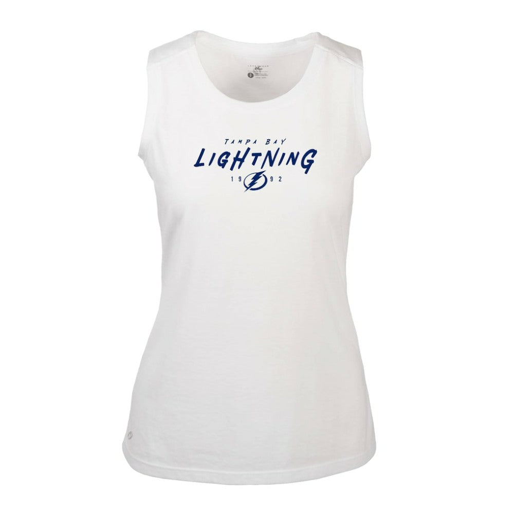NHL Tampa Bay Lightning Levelwear Women's Macy Scratched Tank Top - White