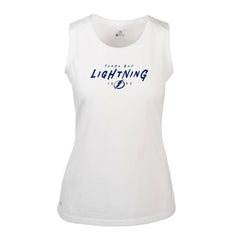 NHL Tampa Bay Lightning Levelwear Women's Macy Scratched Tank Top - White