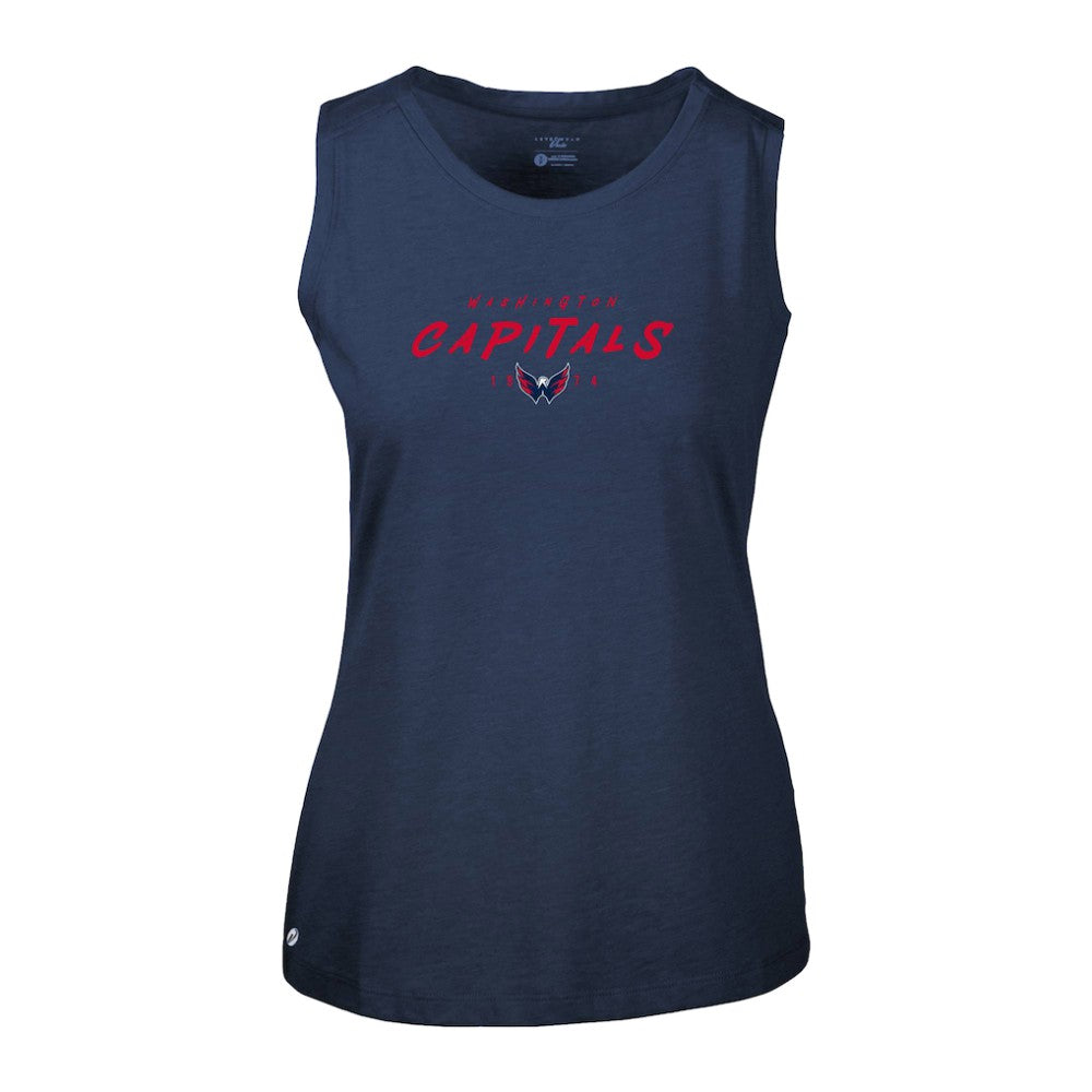 NHL Washington Capitals Levelwear Women's Macy Scratched Tank Top - Navy