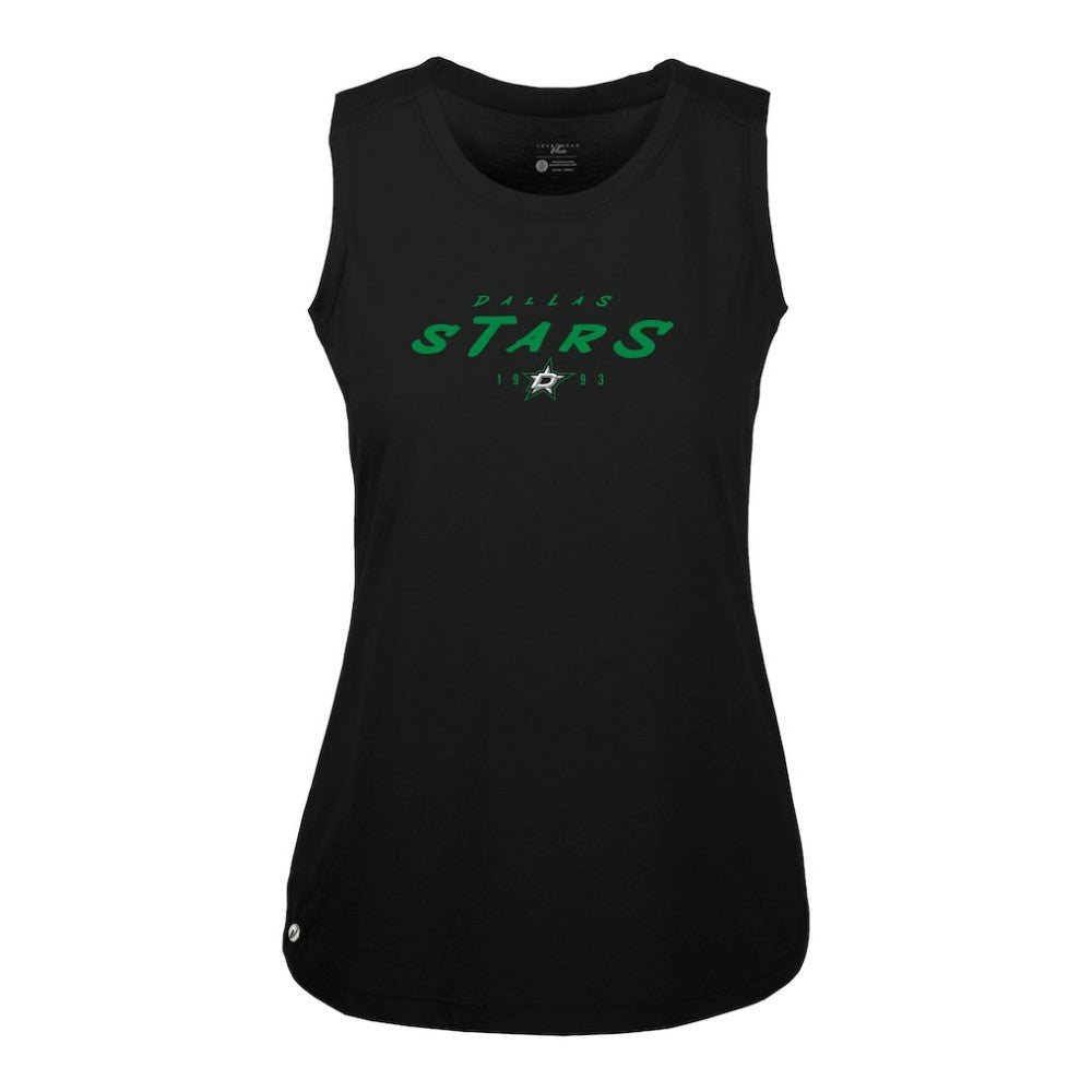 NHL Dallas Stars Levelwear Women's Macy Scratched Tank Top - Black