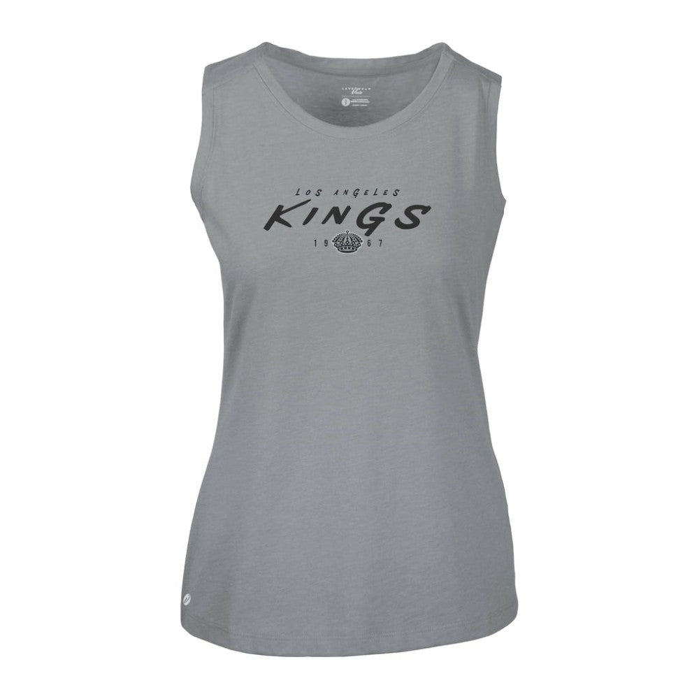 NHL Los Angeles Kings Levelwear Women's Macy Scratched Tank Top - Gray