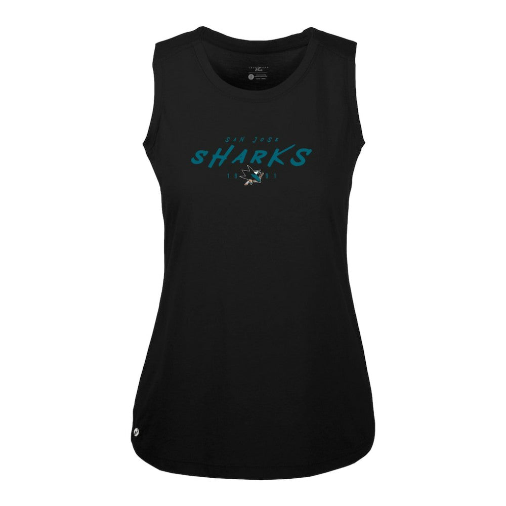 NHL San Jose Sharks Levelwear Women's Macy Scratched Tank Top - Black