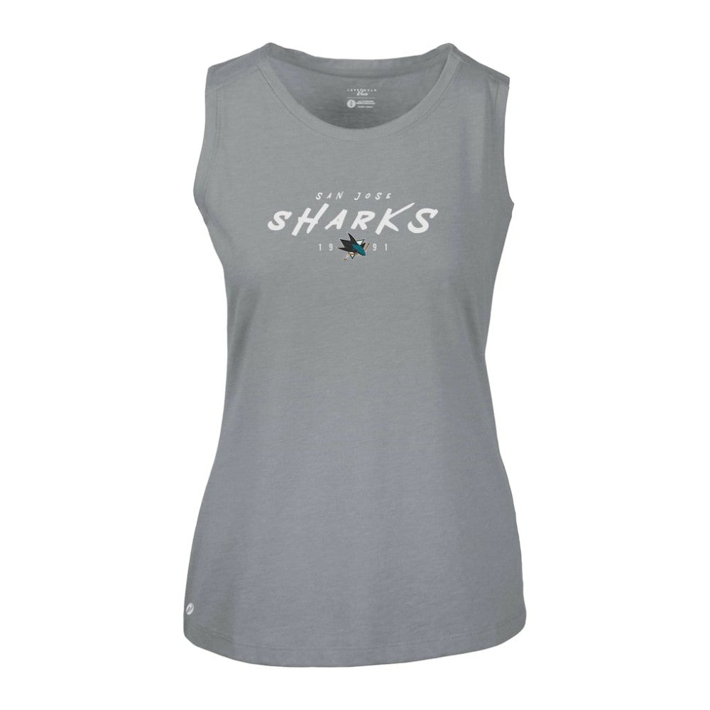 NHL San Jose Sharks Levelwear Women's Macy Scratched Tank Top - Gray