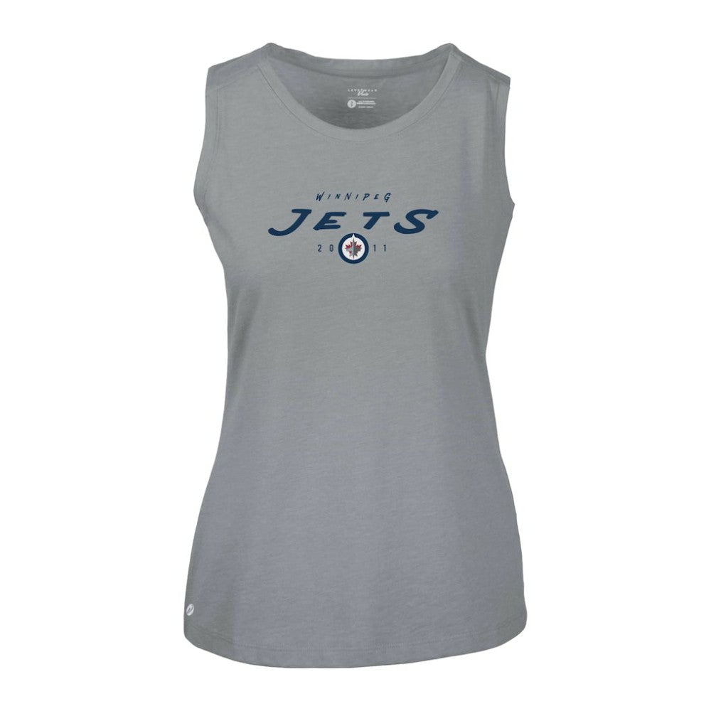 NHL Winnipeg Jets Levelwear Women's Macy Scratched Tank Top - Gray