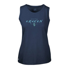 NHL Seattle Kraken Levelwear Women's Macy Scratched Tank Top - Deep Sea Blue