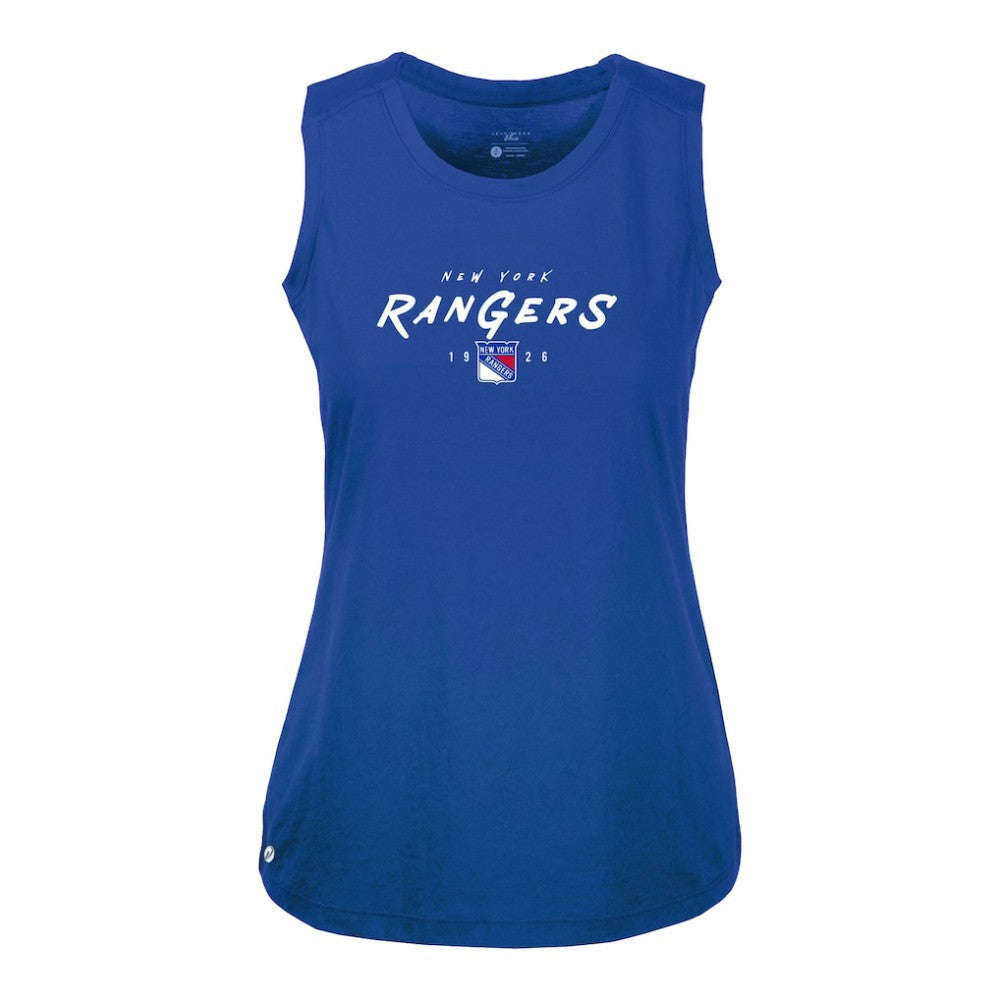 NHL New York Rangers Levelwear Women's Macy Scratched Tank Top - Royal