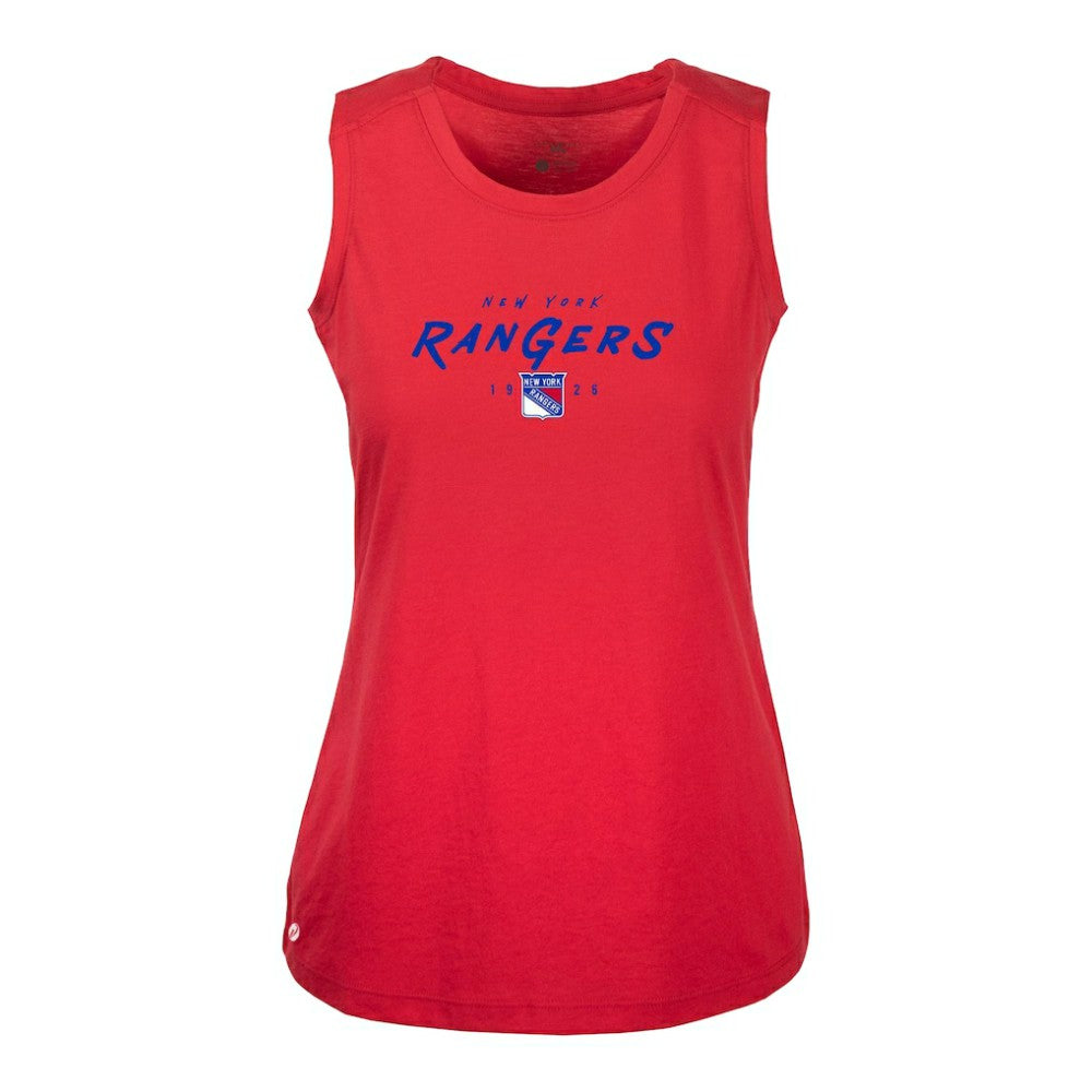 NHL New York Rangers Levelwear Women's Macy Scratched Tank Top - Red