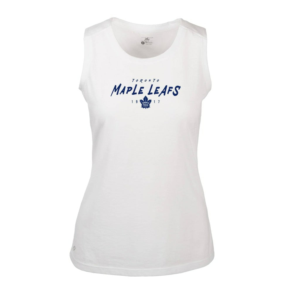 NHL Toronto Maple Leafs Levelwear Women's Macy Scratched Tank Top - White