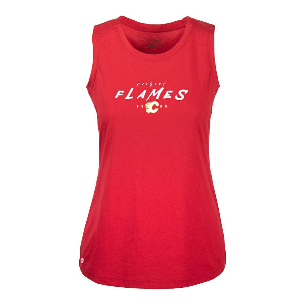 NHL Calgary Flames Levelwear Women's Macy Scratched Tank Top - Red