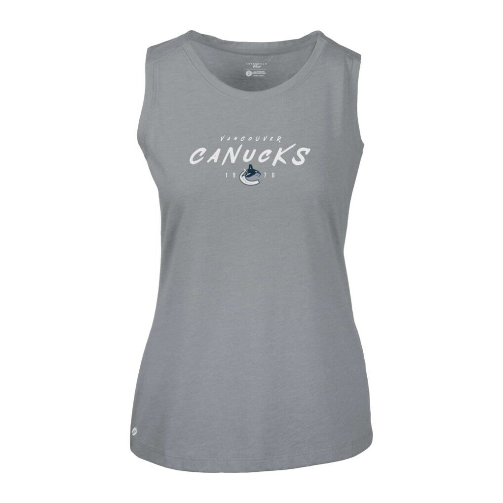 NHL Vancouver Canucks Levelwear Women's Macy Scratched Tank Top - Gray