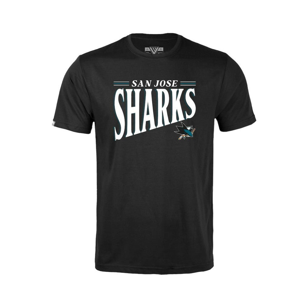 NHL San Jose Sharks Levelwear Youth Little Richmond Tally T-Shirt - Black