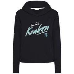 NHL Seattle Kraken Levelwear Women's Sweet Sizzle Tri-Blend Cropped Pullover Hoodie - Black