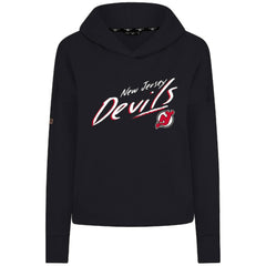 NHL New Jersey Devils Levelwear Women's Sweet Sizzle Tri-Blend Cropped Pullover Hoodie - Black